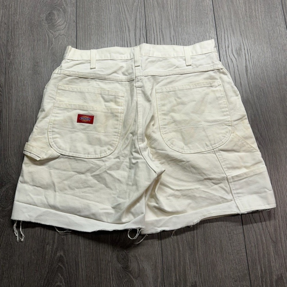 Dickies Vintage Y2K White Carpenter Shorts Mens 31w Relaxed Fit Distressed DX400